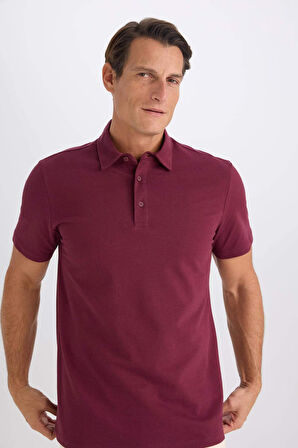 DeFacto Regular Fit Pamuklu Kısa Kollu Basic Düz Polo Tişört E2348AX24AUBR98