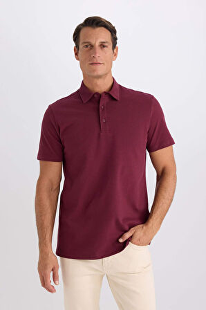 DeFacto Regular Fit Pamuklu Kısa Kollu Basic Düz Polo Tişört E2348AX24AUBR98
