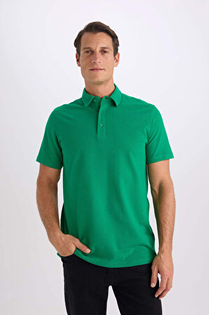 DeFacto Regular Fit Pamuklu Kısa Kollu Basic Düz Polo Tişört E2348AX24AUGN1037