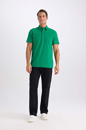 DeFacto Regular Fit Pamuklu Kısa Kollu Basic Düz Polo Tişört E2348AX24AUGN1037
