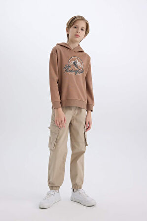 DeFacto Erkek Çocuk Kapüşonlu Baskılı Sweatshirt D6219A824CWBN554
