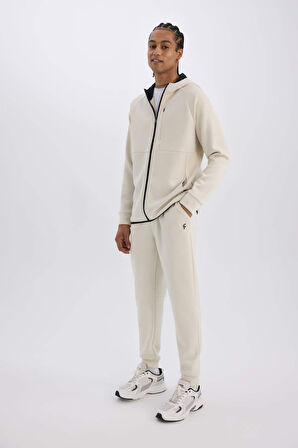DeFactoFit Slim Fit Sporcu Jogger Eşofman Altı Dar Kesim Skuba Dalgıç Kumaş Standart Paça Beli Bağcıklı Lastikli Paça Z9112AZ25SPBG721