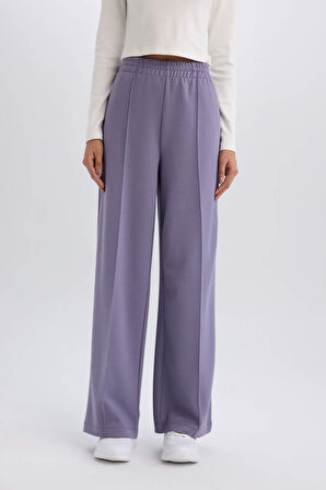 DeFactoFit Wide Leg Geniş Paça Sporcu Eşofman Altı Cepli Standart Boy Skuba Dalgıç Kumaş D8316AX25SPPR505