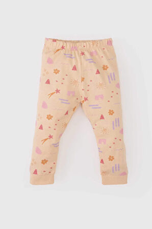 Kız Bebek Pijama Takımı Desenli Uzun Kollu Penye Üst Beli Lastikli Uzun Alt