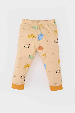Erkek Bebek Pijama Takımı Desenli Uzun Kollu Penye Üst Beli Lastikli Uzun Alt