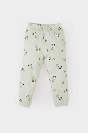 Erkek Bebek Snoopy Uzun Kollu Penye 2'li Pijama Takımı