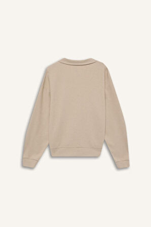 DeFacto Regular Fit Yarım Fermuarlı Baskılı Sweatshirt E1850AX24WNBG287