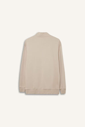 DeFacto Comfort Regular Fit Rahat Kalıp Fermuarlı Dik Yaka Basic Düz Sweatshirt X7405AZ25SPBG735