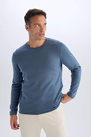 Relax Fit Bisiklet Yaka Basic Triko Kazak