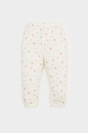 DeFacto Kız Bebek Çiçekli Waffle Pijama Takımı Uzun Kollu Üst Beli Lastikli Uzun Alt E0762A525SPWT47