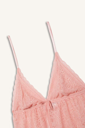 DeFacto Regular Fit Dantel Askılı Üstü-Fall in Love D8166AX25SPBR80