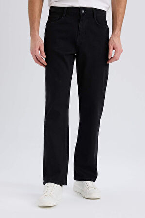 DeFacto Diago Comfort Fit Rahat Kalıp Yüksek Bel Geniş Paça Siyah Jean Pantolon D9828AX25SPNM40