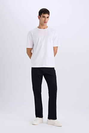 DeFacto Diago Comfort Fit Rahat Kalıp Yüksek Bel Geniş Paça Siyah Jean Pantolon D9828AX25SPNM40