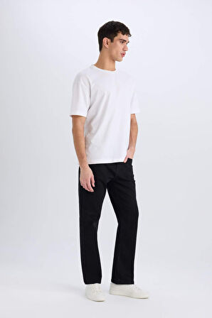 DeFacto Diago Comfort Fit Rahat Kalıp Yüksek Bel Geniş Paça Siyah Jean Pantolon D9828AX25SPNM40