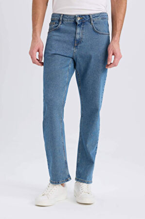 Diago Comfort Fit Yüksek Bel Geniş Paça Düz Paça Jean Pantolon