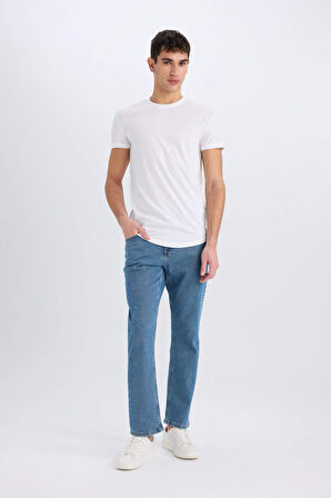 Diago Comfort Fit Yüksek Bel Geniş Paça Düz Paça Jean Pantolon