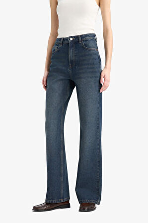 90's Wide Leg Yüksek Bel Düz Paça Uzun Jean Pantolon