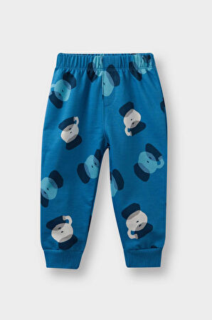 Erkek Bebek 2'li Takım Desenli Sweatshirt Eşofman Altı