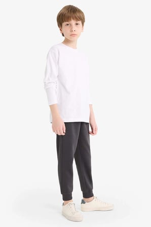 Defacto K8852A6AR138 Antrasit Erkek Çocuk Beli Lastikli Okul Jogger Eşofman Altı