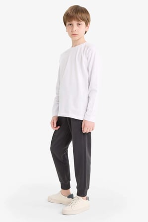 Defacto K8852A6AR138 Antrasit Erkek Çocuk Beli Lastikli Okul Jogger Eşofman Altı