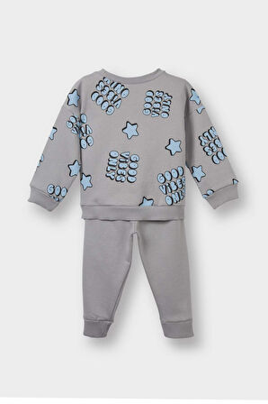 Erkek Bebek 2'li Takım Desenli Sweatshirt Alt