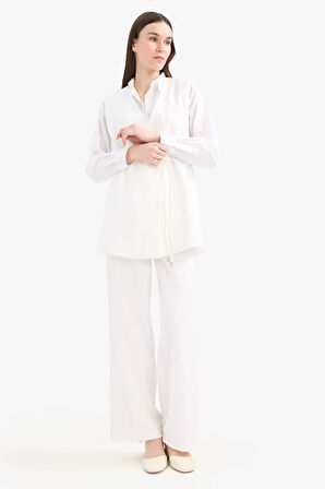 Wide Leg Basic Düz Geniş Paça Pantolon