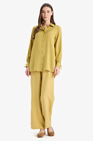 Wide Leg Basic Düz Geniş Paça Pantolon