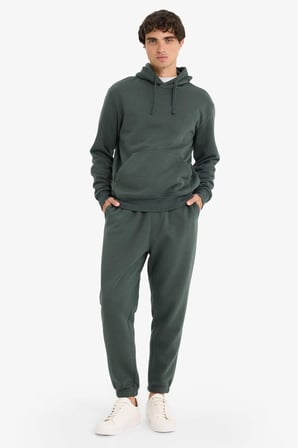 DeFacto Regular Fit Beli Bağcıklı Cepli Paçası Lastikli Şardonlu Basic Düz Jogger Eşofman Altı E6326AX25AUGN1155