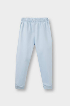 Kız Bebek 2'li Takım Baskılı İçi Yumuşak Tüylü Sweatshirt Eşofman Altı