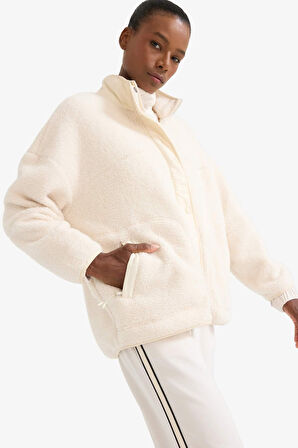 DeFactoFit Oversize Geniş Kalıp İçi Polarlı Pelüş Mont