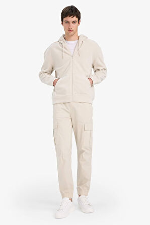 Boxy Fit Kapüşonlu Fermuarlı Polar Sweatshirt