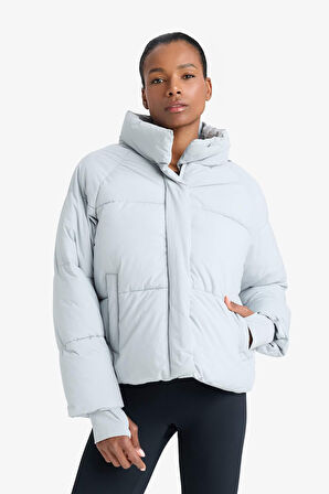 Defactofit Su Geçirmez Regular Fit Dik Yaka Reglan Kol Kışlık Şişme Mont