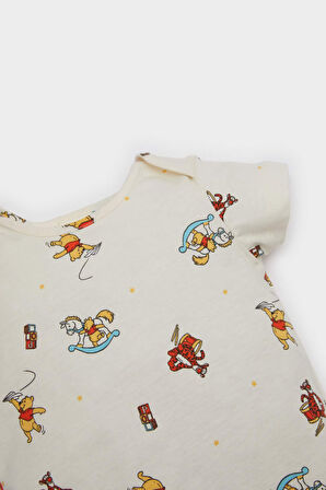 DeFacto Erkek Bebek Yenidoğan Disney Winnie The Pooh Penye Kısa Kollu Tulum E9553A525SMER233