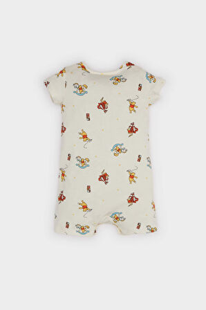 Erkek Bebek Yenidoğan Disney Winnie The Pooh Penye Kısa Kollu Tulum
