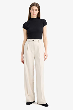 Slim Fit Dar Kesim Yarım Balıkçı Yaka Basic Düz  Fitilli Kaşkorse Kısa Kollu Tişört