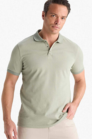 Slim Fit Dar Kesim Kısa Kollu Basic Düz Polo Tişört