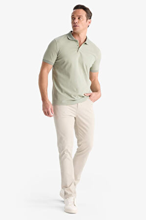 Slim Fit Dar Kesim Kısa Kollu Basic Düz Polo Tişört