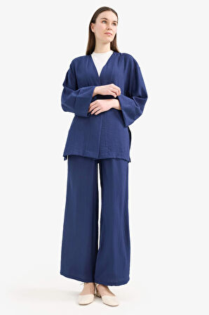 Wide Leg Krinkıl Kumaş Geniş Paça Pantolon