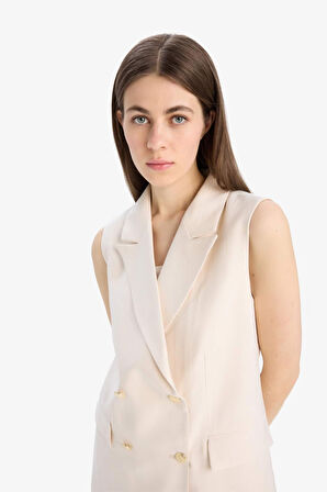 Regular Fit Ceket Yaka Tensel  Blazer Yelek