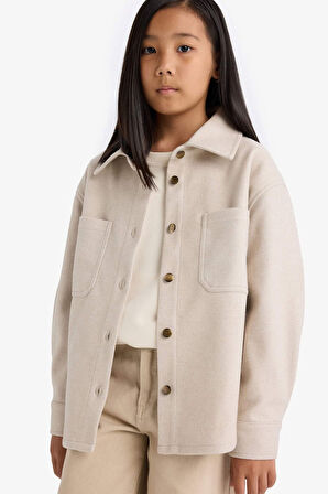 Kız Çocuk Uzun Kollu Çıtçıtlı Gömlek Ceket