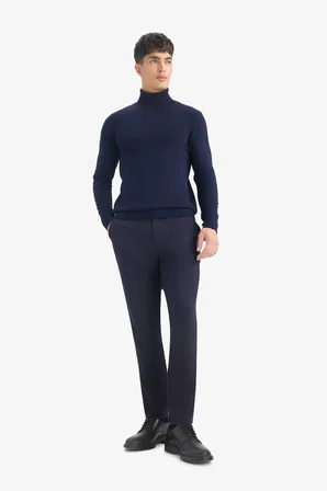 DeFacto Slim Fit Dar Kesim Balıkçı Yaka Basic Düz Triko Kazak R1124AZ25WNNV64