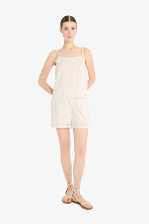 DeFacto Yüksek Bel Cepli Düz Paça Şort F0465AX25SMBG284