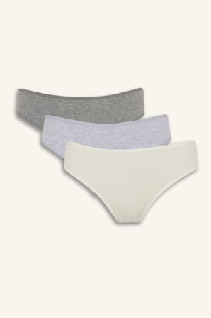 Defacto D6398AXGR93 Gri Ribana 3'lü Brief Külot