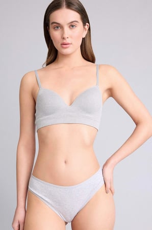 Defacto D6398AXGR93 Gri Ribana 3'lü Brief Külot