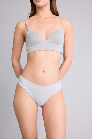 Defacto D6398AXGR93 Gri Ribana 3'lü Brief Külot