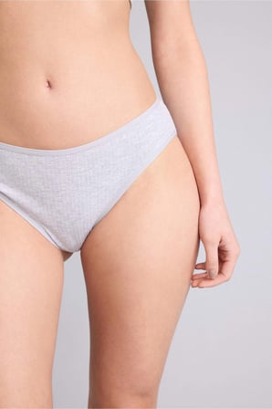 Defacto D6398AXGR93 Gri Ribana 3'lü Brief Külot