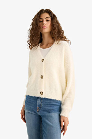 Oversize Geniş Kalıp V Yaka Triko Hırka