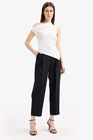Slim Fit Dar Kesim Tek Omuzlu Ribana Atlet