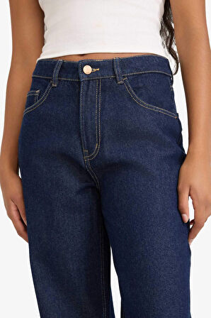 Straight Wide Yüksek Bel Düz Paça Uzun Jean Pantolon