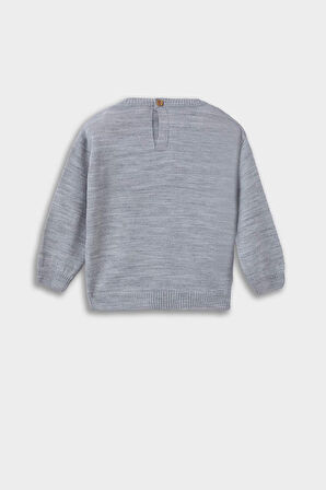 Erkek Bebek Bisiklet Yaka Araba Baskılı Kazak